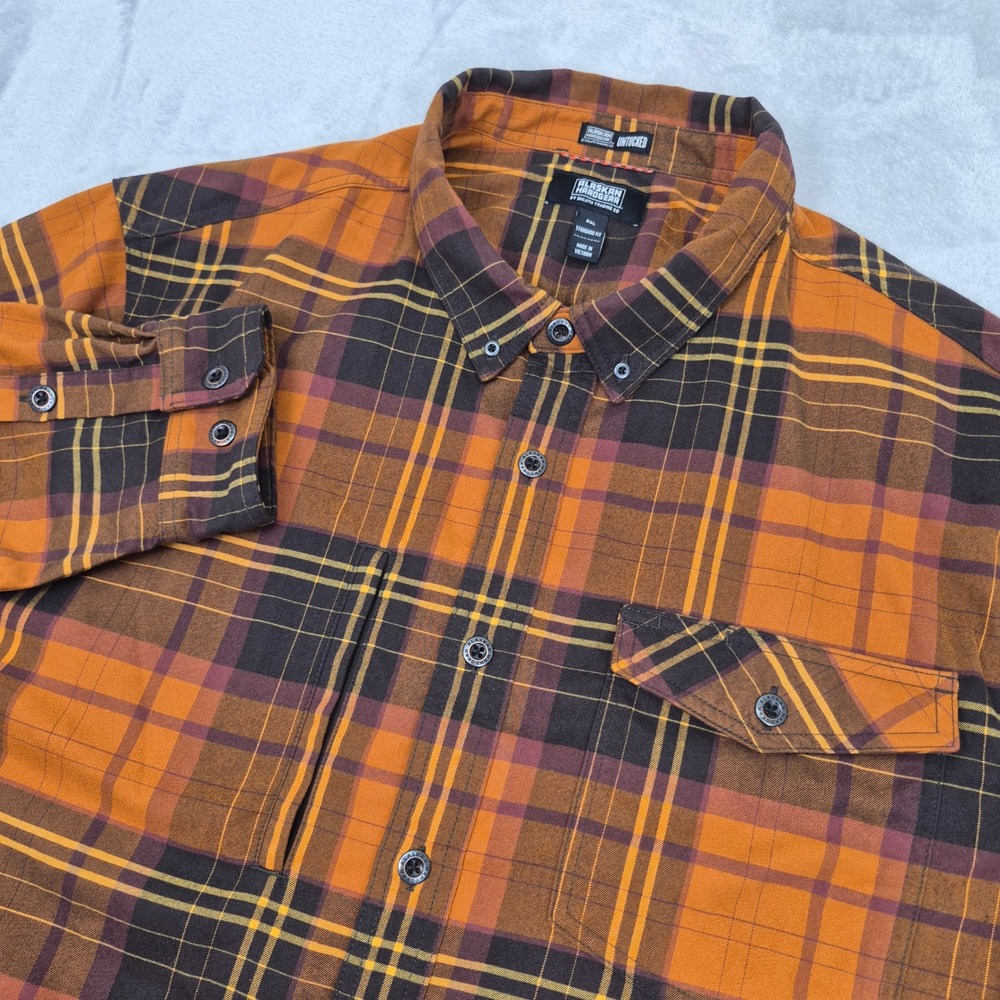 Alaskan Hardgear Duluth Trading Co Mens 3XL Untucked Plaid Button Down Shirt